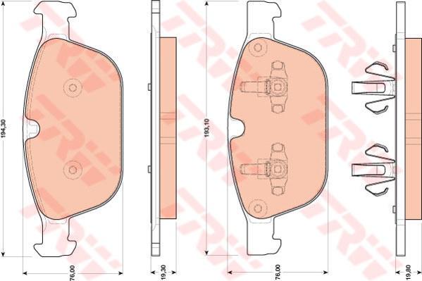 TRW Cotec Brake Pad Set Front GDB1821