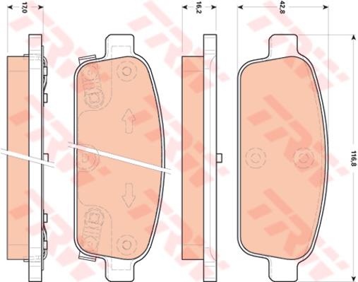 TRW Cotec Brake Pad Set GDB1844