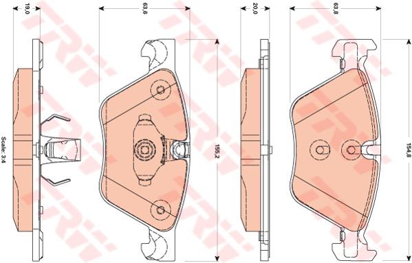 TRW Cotec Brake Pad Set GDB1882