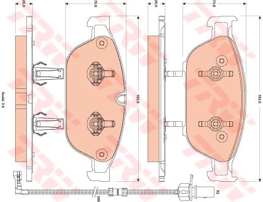 TRW Cotec Brake Pad Set GDB1883