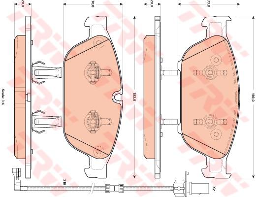 TRW Cotec Brake Pad Set Front GDB1897