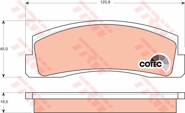 TRW Cotec Brake Pad Set Front GDB265