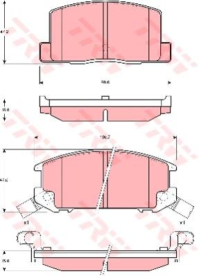 TRW Cotec Brake Pad Set Rear GDB3058