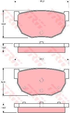 TRW Cotec Brake Pad Set Rear GDB306