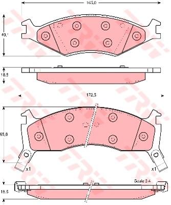 TRW Cotec Brake Pad Set Front GDB3123