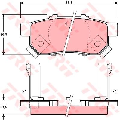 TRW Cotec Brake Pad Set Rear GDB3174