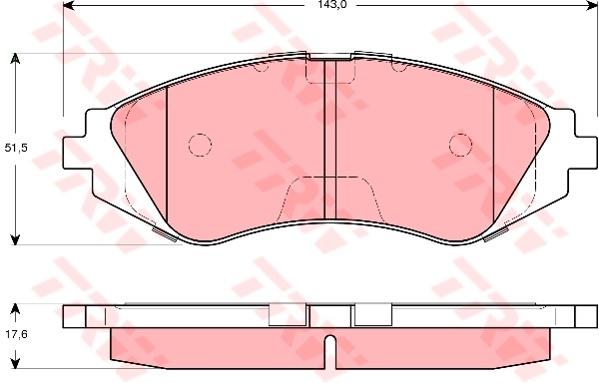 TRW DTEC Brake Pad Set Front GDB3265