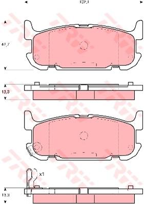 TRW Cotec Brake Pad Set Rear GDB3318