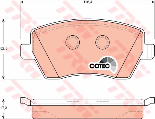 TRW Cotec Brake Pad Set Front GDB3332