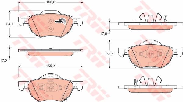 TRW Cotec Brake Pad Set GDB3355
