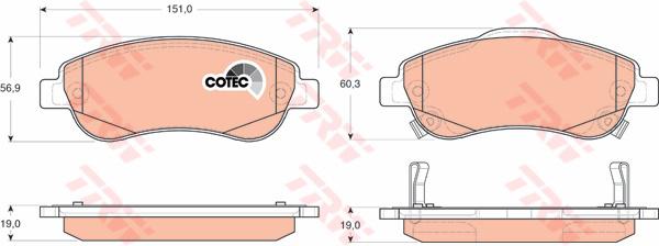 TRW Cotec Brake Pad Set GDB3445