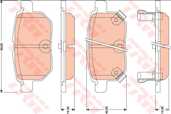 TRW DTEC Brake Pad Set Rear GDB3454