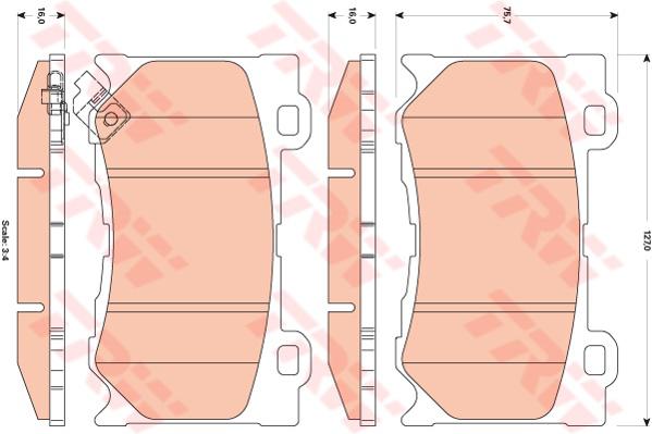 TRW Cotec Brake Pad Set GDB3505