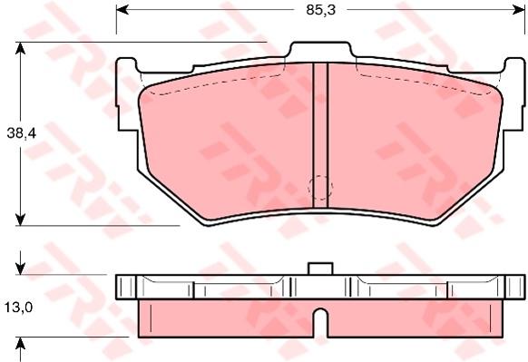 TRW Cotec Brake Pad Set Rear GDB372