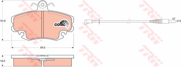 TRW Cotec Brake Pad Set Front GDB400