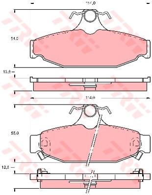 TRW Cotec Brake Pad Set Rear GDB4089