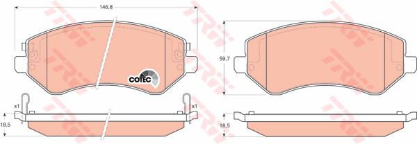 TRW Cotec Brake Pad Set GDB4126