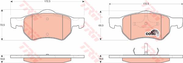 TRW Cotec Brake Pad Set Front GDB4128
