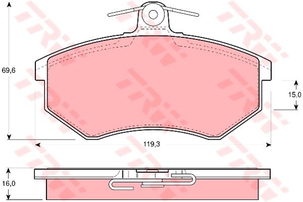 TRW Cotec Brake Pad Set Rear GDB430