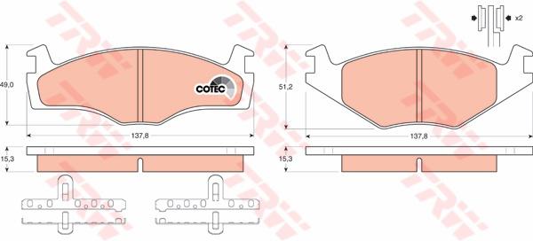 TRW Cotec Brake Pad Set Front GDB459