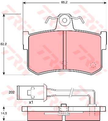 TRW Cotec Brake Pad Set Rear GDB486