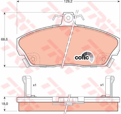 TRW DTEC Brake Pad Set GDB496