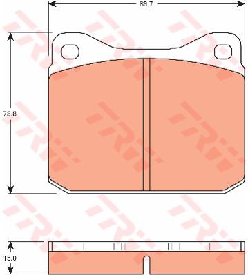 TRW Cotec Brake Pad Set Front GDB7572