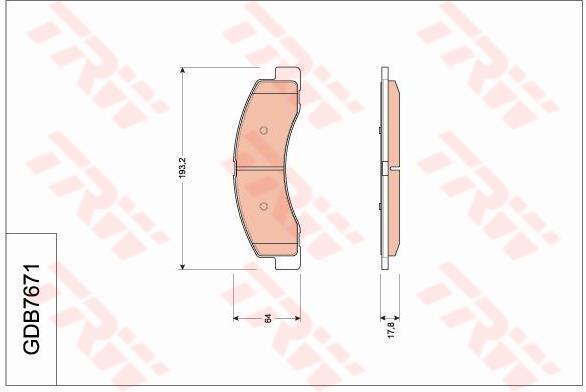TRW Cotec Brake Pad Set GDB7671