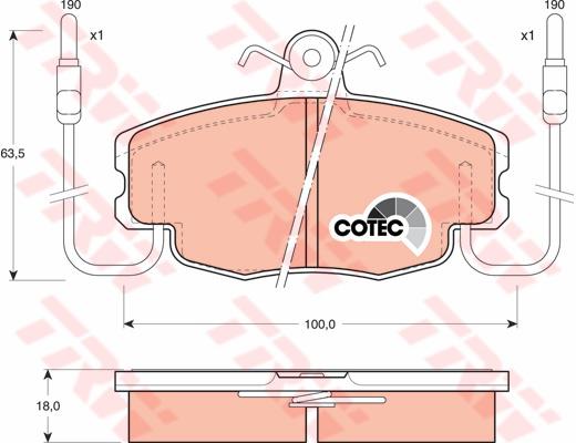 TRW Cotec Brake Pad Set GDB807