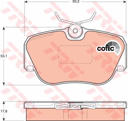 TRW Cotec Brake Pad Set Front GDB817