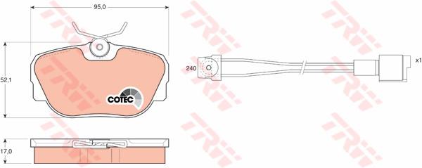 TRW Cotec Brake Pad Set Front GDB820