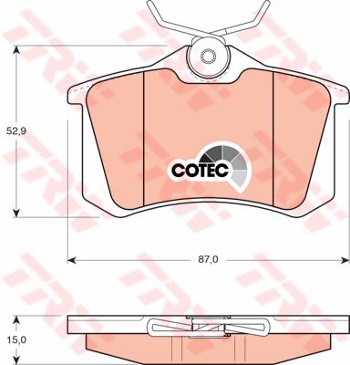 TRW Cotec Brake Pad Set Rear GDB823