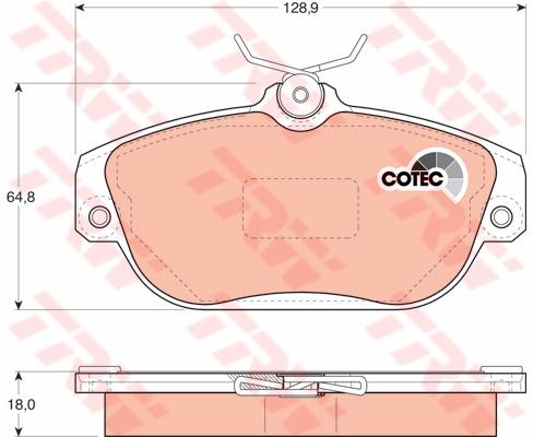 TRW Cotec Brake Pad Set Front GDB837