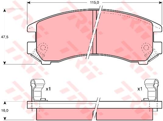 TRW Cotec Brake Pad Set Front GDB882