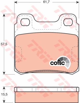 TRW Cotec Brake Pad Set Rear GDB952