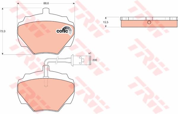 TRW Cotec Brake Pad Set GDB976