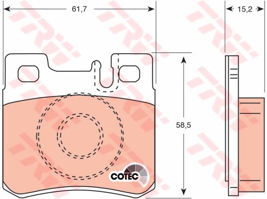 TRW Cotec Brake Pad Set Rear GDB987