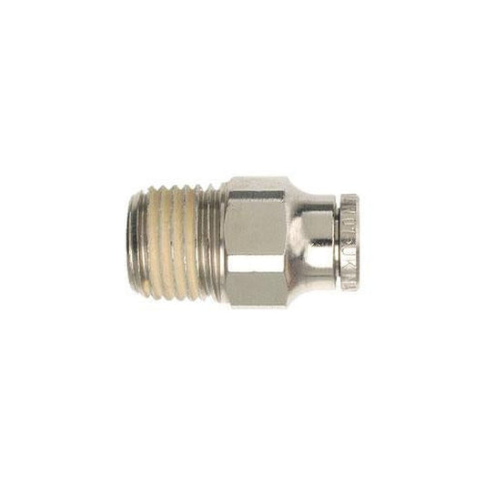 TubeFit Pneufit Push-In Fitting Brass 1/4" BSPT x 3/8" Hose 20003-0604