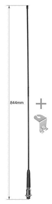 Uniden UHF Antenna Flexible Whip With Black Heat Shrink Including Z Type Mounting Bracket (6.0 Dbi Gain)