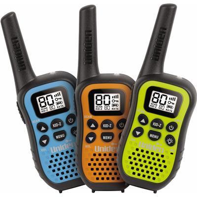 Uniden 80 Channel UHF CB Handheld Radio (Walkie-Talkie) With Kid Zone Triple Colour Pack