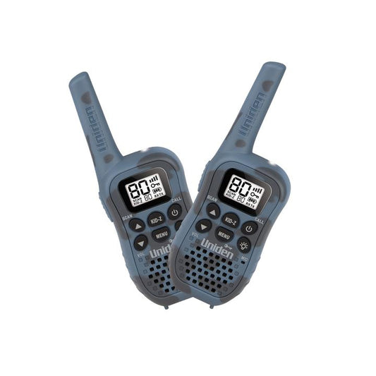 Uniden 80 Channel UHF CB Handheld Radio (Walkie-Talkie) With Kid Zone Blue Camouflage Twin Pack