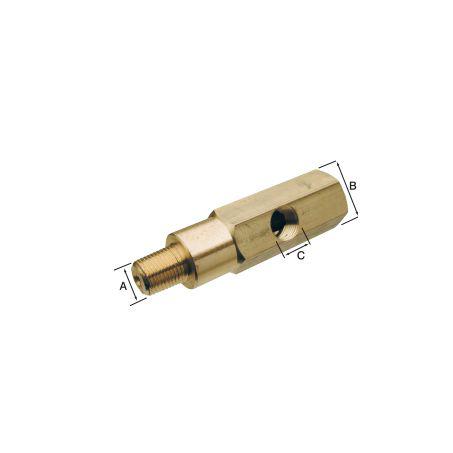 VDO Adaptor T-Piece Brass 1/8in.-27NPTF Thread A/B/C 66mm Length 230.031