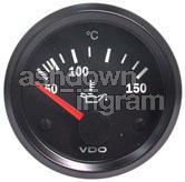 VDO Oil Temperature Gauge Elec 50-150deg C 52mm Round 12V 310010015