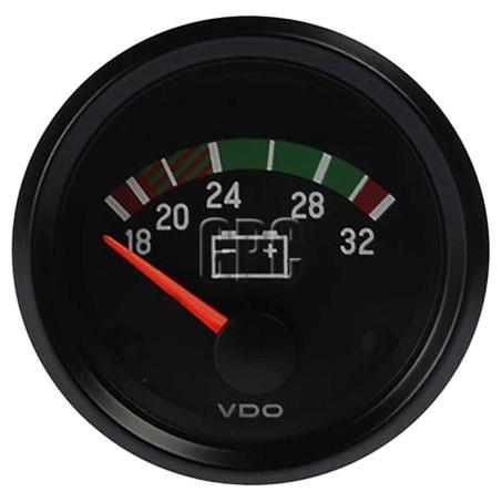 VDO Voltmeter Gauge Analogue 18-32V Range 24V 52mm Round 332040001