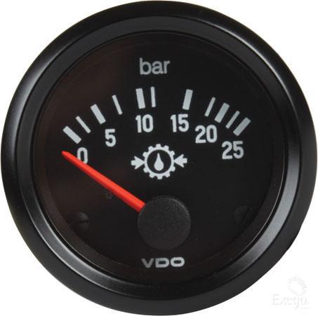 VDO Trans Oil Pressure Gauge 0-25Bar 12V 52mm Round 350030005