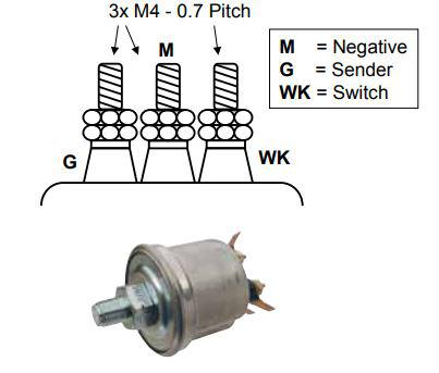 VDO Oil/Air Pressure Sender & Switch 0-5Bar 1/8in.-27NPTF 10-180 ohms 360081039004C