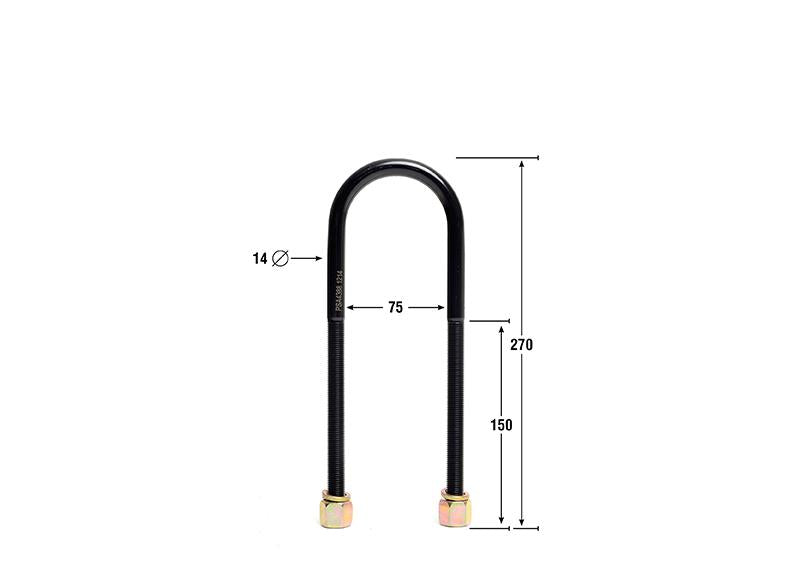 Whiteline KUB105 Vehicle Ubolts Roundtop 75mm ID 14mm Tred