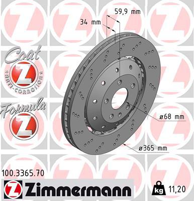 Zimmermann Formula Z Brake Rotor Single 365mm Front 100.3365.70