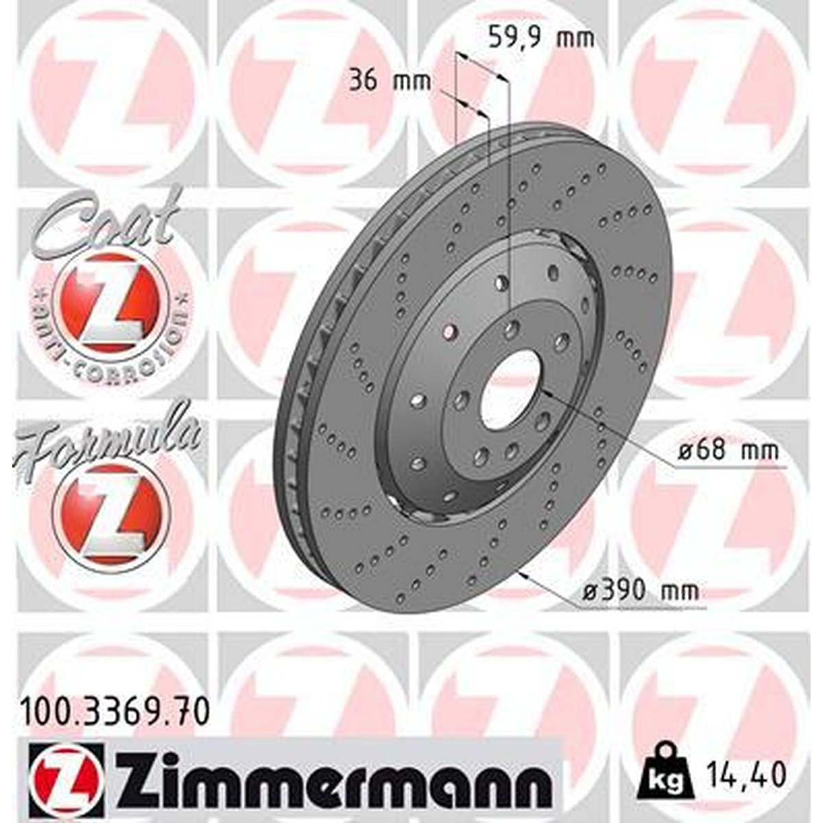 Zimmermann Formula Z Brake Rotor Single 390mm Front 100.3369.70