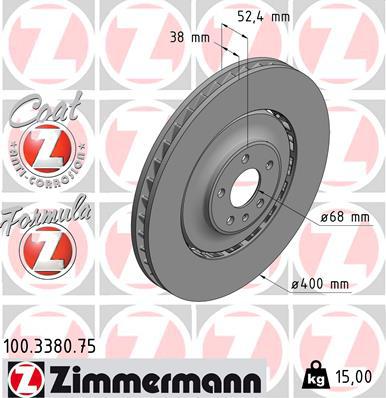 Zimmermann Formula Z Brake Rotor Single 400mm Front 100.3380.75